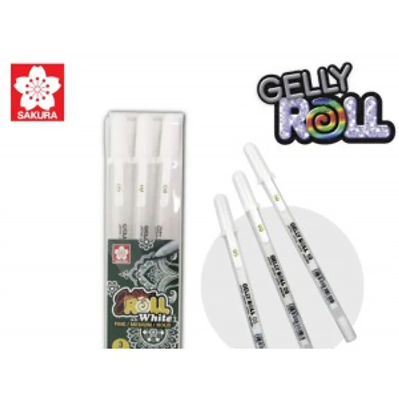 SAKURA 櫻花牌 GELLY ROLL White白色高光筆3枝套裝
