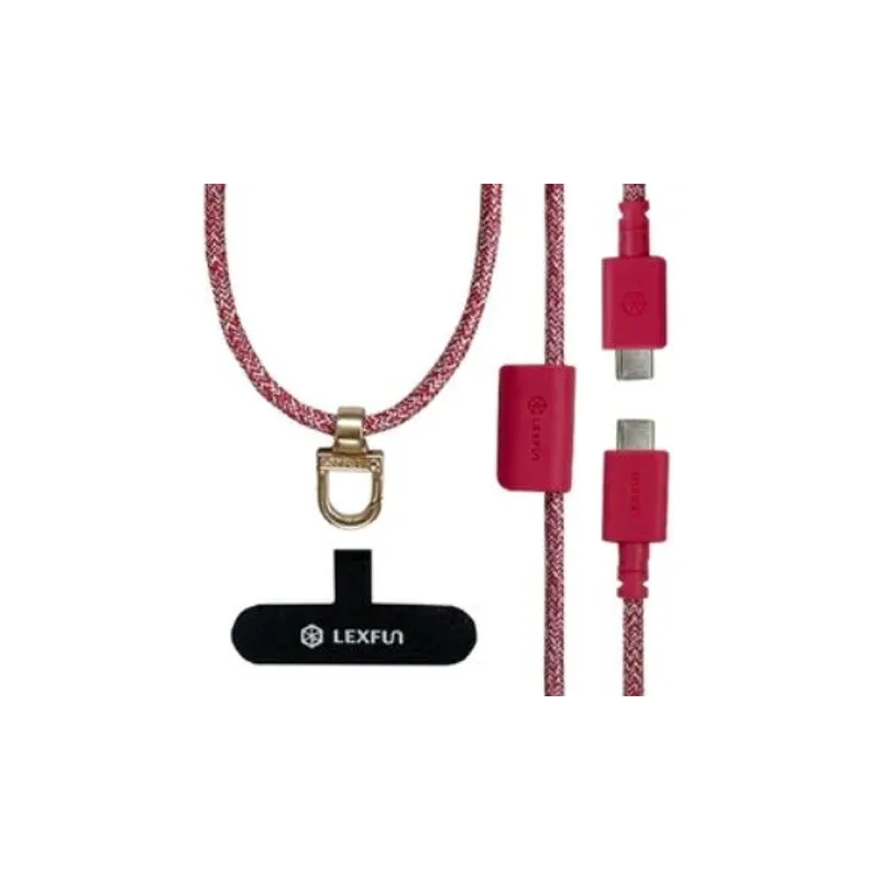 (陳列品) LEXFUN 可調式充電線手機背帶 POWERSLING/USB-CTOUSB-C/RD