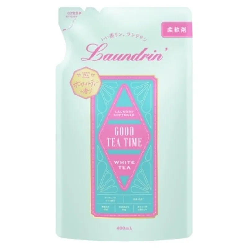LAUNDRIN Laundrin 衣物香水柔順劑補充裝 (療癒白茶香) 480毫升