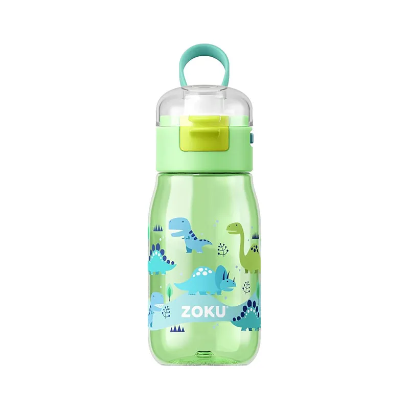ZOKU 儿童饮管水樽400ml 绿色恐龙