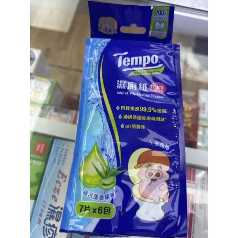 Tempo得寶濕廁紙(清爽蘆薈麥兜迷你装)30*6包装
