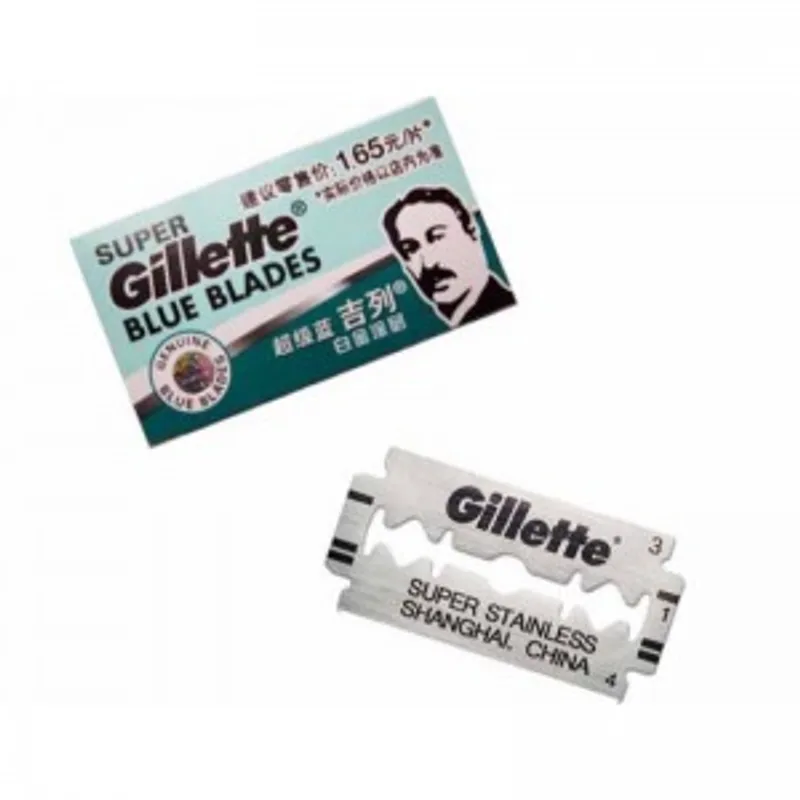 Gillette 吉列 超級藍白金塗層不鏽鋼雙面刀片