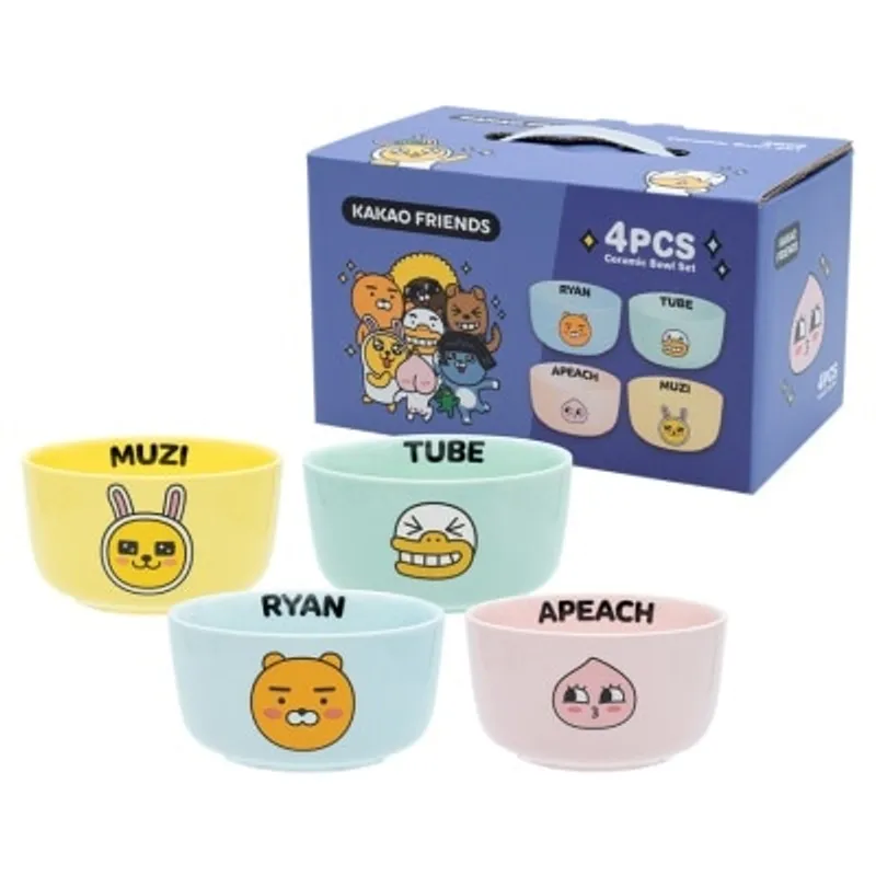 暖呼呼 KAKAO FRIENDS 陶瓷碗套裝 (4個)