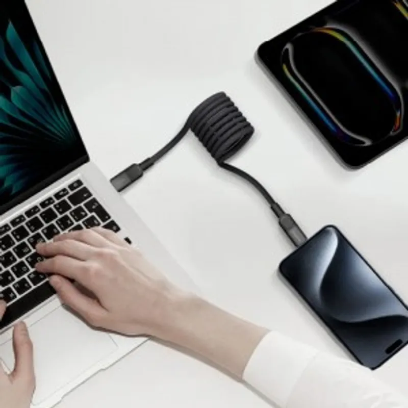 Momax Mag.Link 60W USB-C to USB-C 磁吸連接線 (2米長線) (顏色:黑/砂岩)