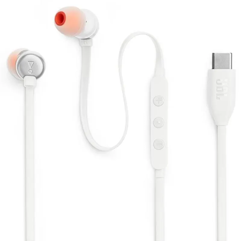 JBL USB-C線控入耳式耳機(白色) TUNE310C/WHITE