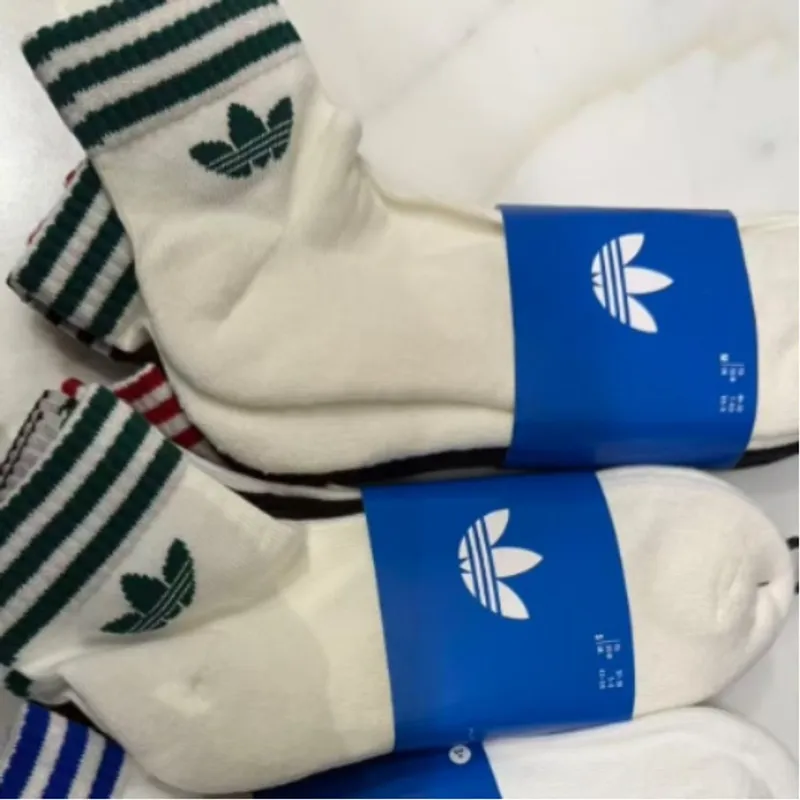 ADIDAS 袜子 红绿色 37-39
