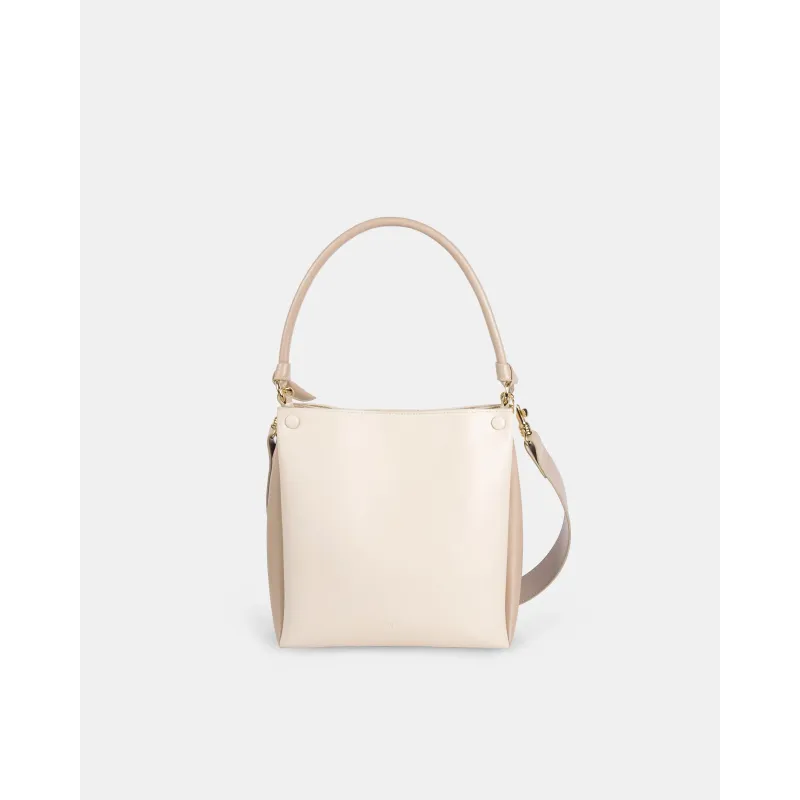🌽 Mini Two-Tone Tote Corn Leather – OAT & SAND