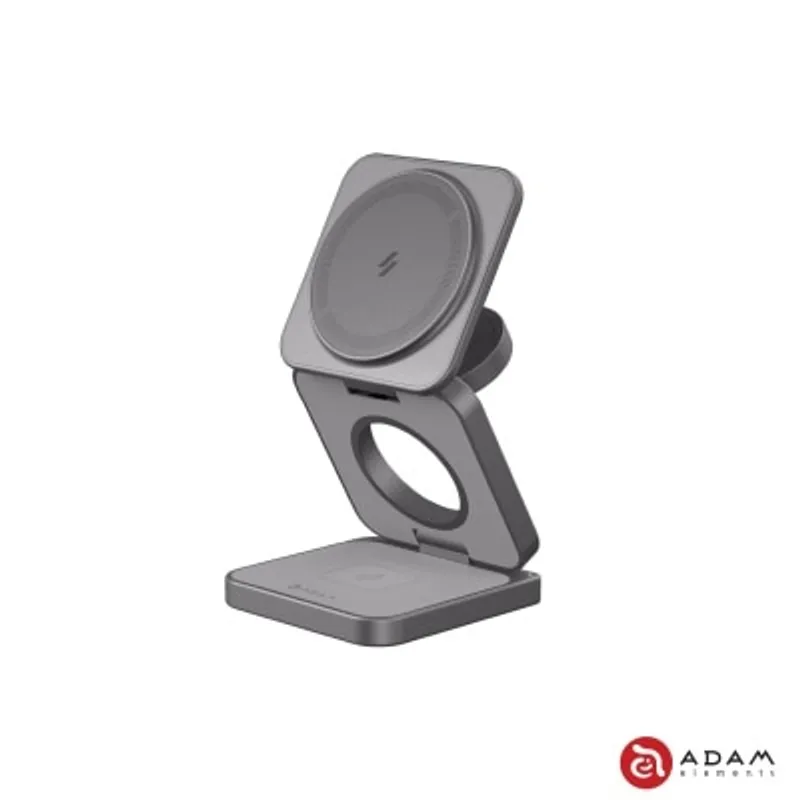 ADAM elements Mag 3 Pro Qi2 15W 折疊式三合一旅行磁吸無線充電座