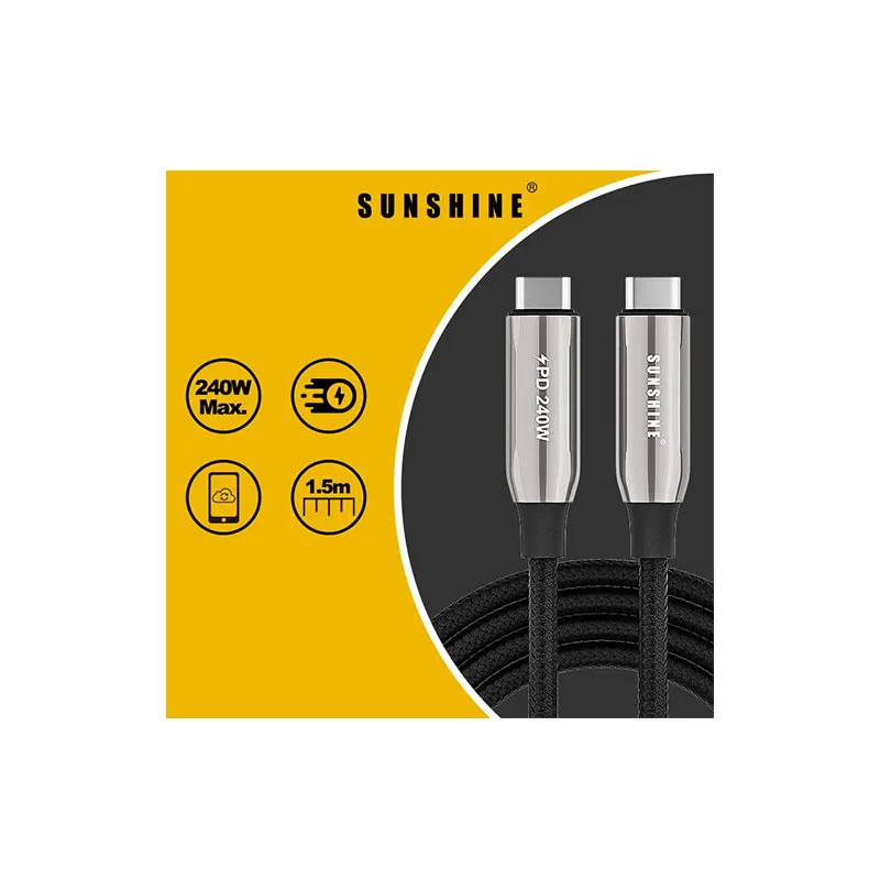 SUNSHINE 1.5米USB-C快速充电线(黑色) CAE15BK