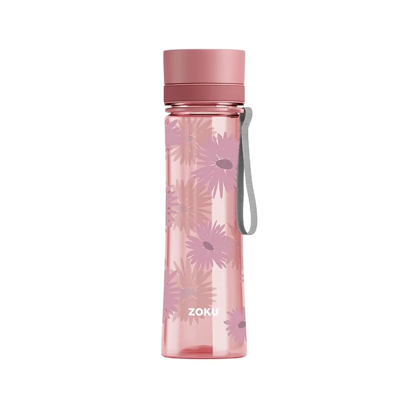 ZOKU 600ml Tritan 水瓶 - 粉红花卉