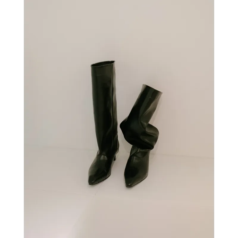 PRE-ORDER | Ultra-Minimal Pointed Mid-Calf Boots