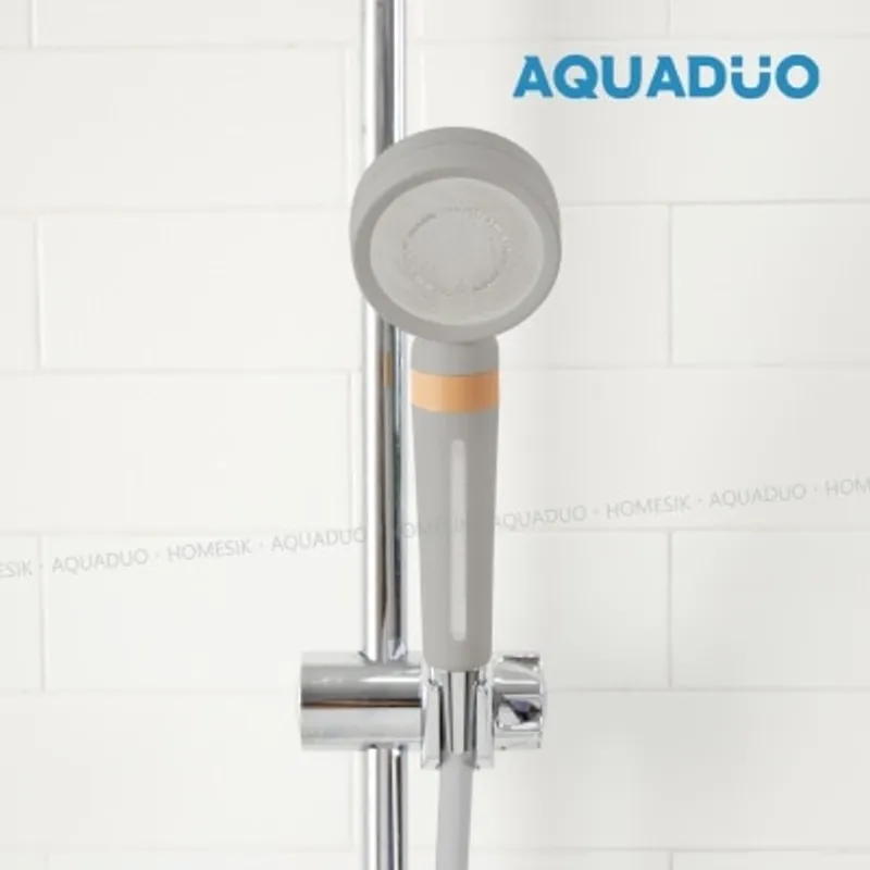 AQUADUO 花系加寬版 灰色除氯沐浴過濾花灑頭 (連濾芯) SF-S580W-GY (商家直送-5個工作天內送到府上;滿$500免運)