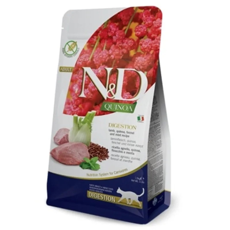 Farmina N&D Quinoa Formula Digestion - Lamb 藜麥功能系列 腸胃保健 - 羊肉茴香 天然貓乾糧 1.5kg