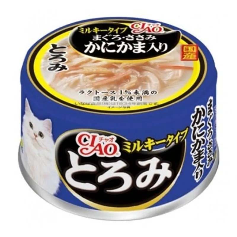 INABA 白湯吞拿魚 雞肉 蟹柳(80g)貓罐頭 A-112