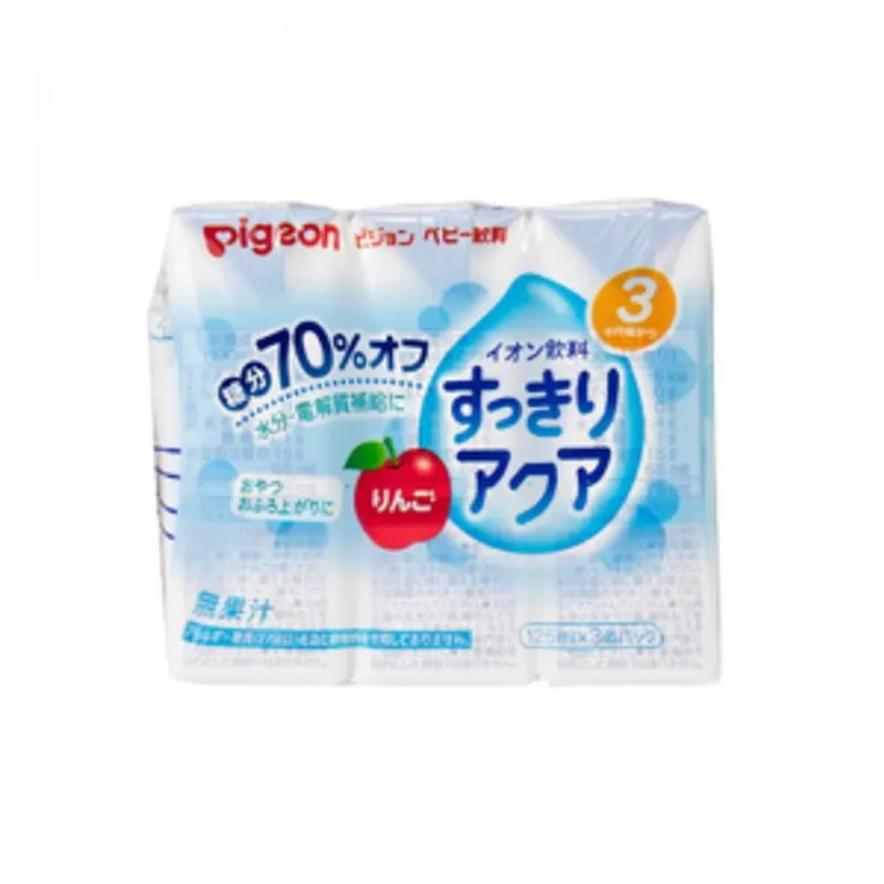 Pigeon貝親嬰兒電解飲料(低糖蘋果味/BB寶礦力)125ml X 3支 16排/箱