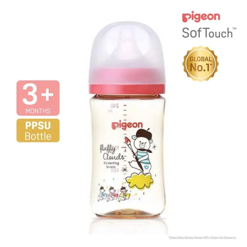 Pigeon Deco母乳實感奶瓶240ml/8oz(PPSU)紅色