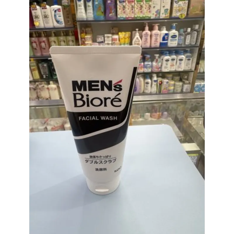 Biore碧柔男士洗面膏130G-雙效磨砂(黑)