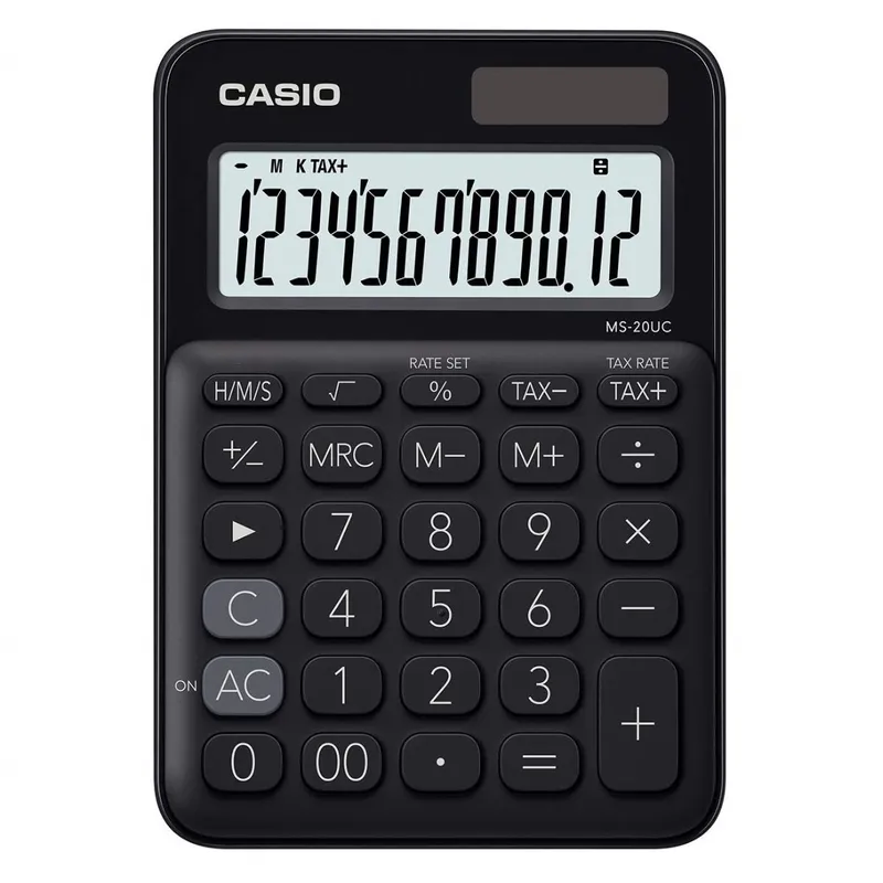 CASIO 迷你桌上型計算機(黑色) MS20UC/BK