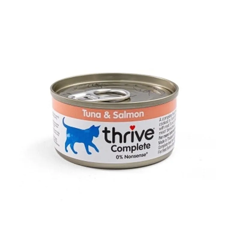 Thrive THRIVE 整全膳食100% 吞拿魚+三文魚貓罐頭 75G