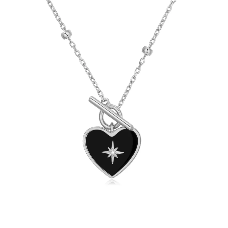 LOVER｜Obsidian Silver Toggle Necklace