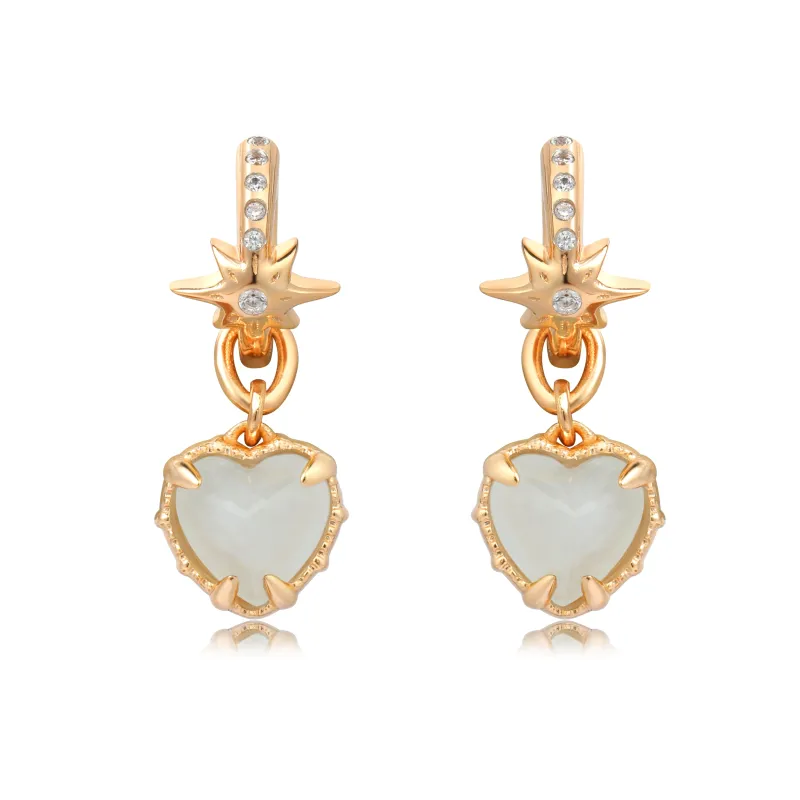 Aqua Twinkle Gold Earrings - AQUAMARINE