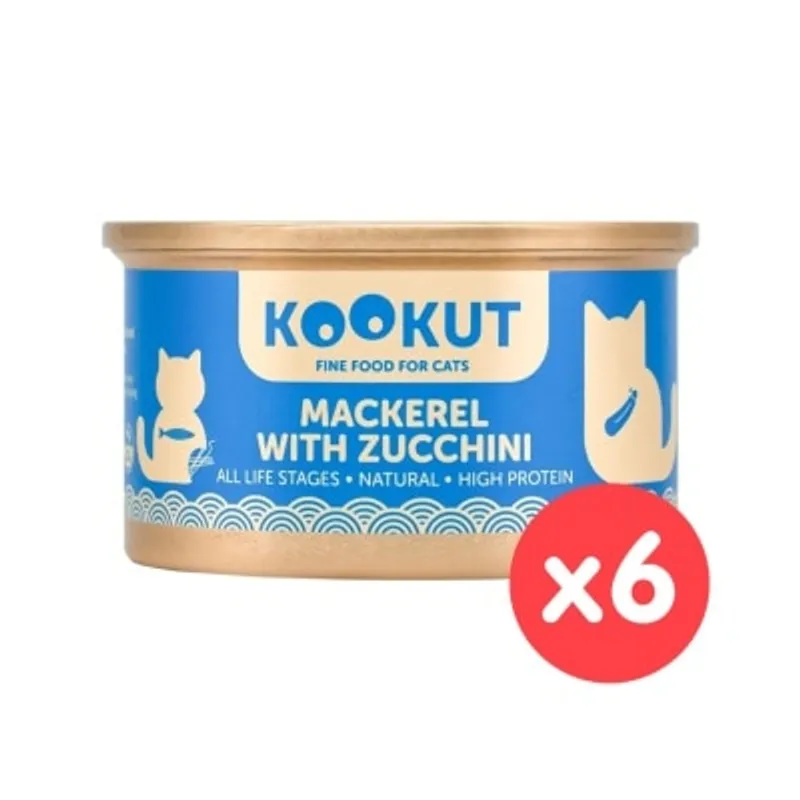 KOOKUT [6罐裝] 鯖魚意大利青瓜 (70g x6) 貓罐頭 002825