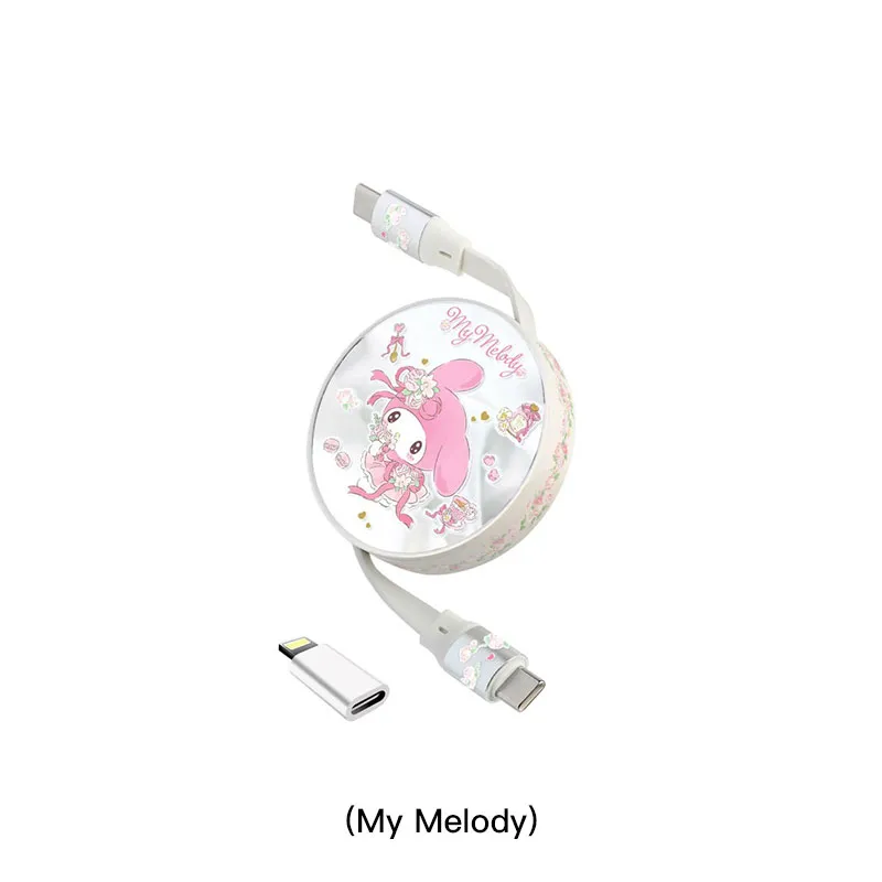 CLUEBOX 自动伸缩数据充电电线 - 兼容Lightning & USB-C(My Melody) CBUSBC1/MM