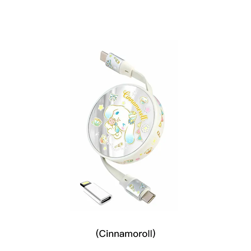 CLUEBOX 自动伸缩数据充电电线 - 兼容Lightning & USB-C(Cinnamoroll) CBUSBC1/CN