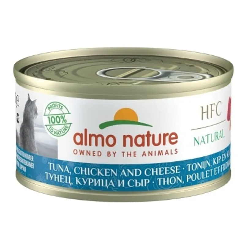 ALMO NATURE HFC Natural 吞拿魚 雞肉 芝士(70g) almo nature貓罐頭