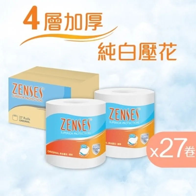 倩絲4層壓花卷紙單卷裝(原味) [原箱27卷] (新舊包裝隨機發放)