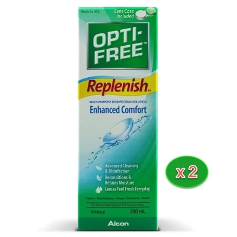 ALCON OPTI FREE OPTI-FREE® RepleniSH® 300ml 兩支装隱形眼鏡護理藥水