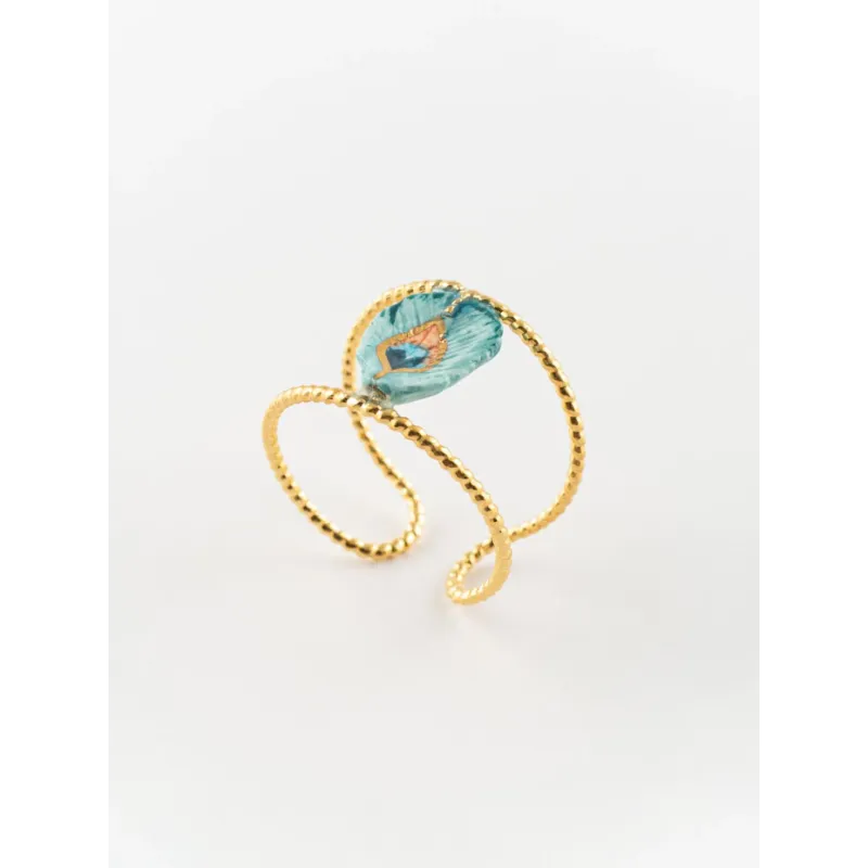 Peacock Feather Double Ring