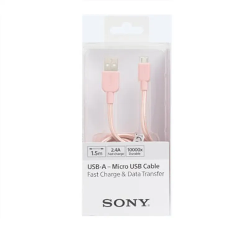 SONY [換/i]MicroUSB to USB Cable [1.5M] Pink