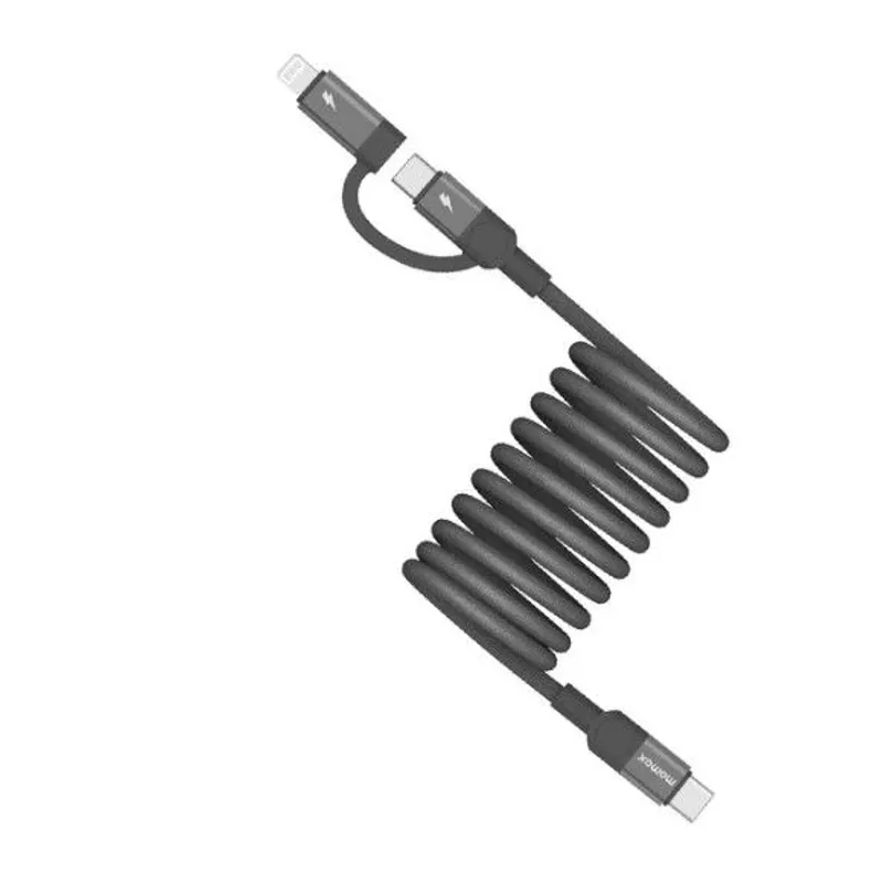MOMAX Mag.Link - USB-C to C & Lightning磁吸連接線(2米)(黑色) DL60D