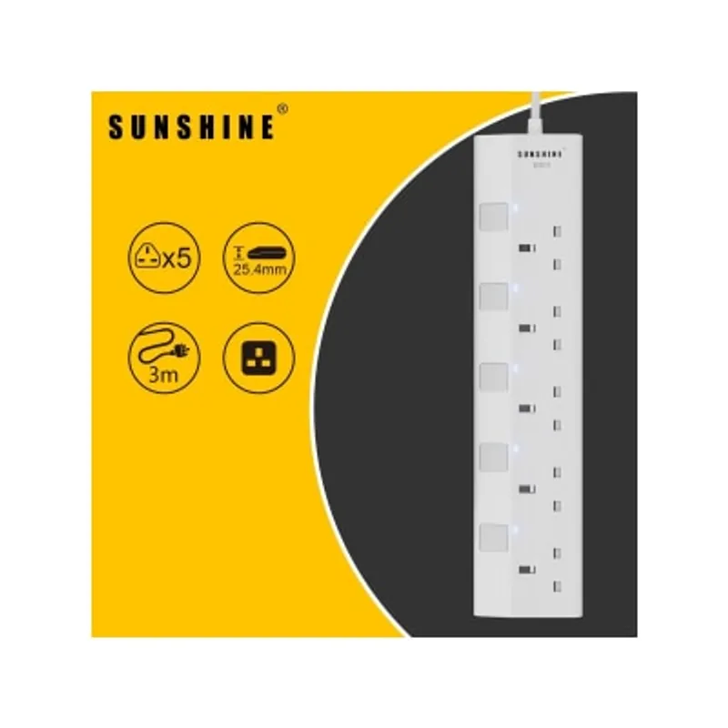 Sunshine 五位獨立開關安全拖板