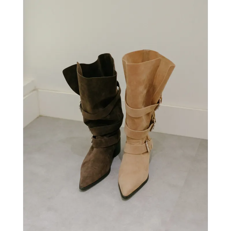 PRE-ORDER | Slouchy Suede Pointed-Toe Boots