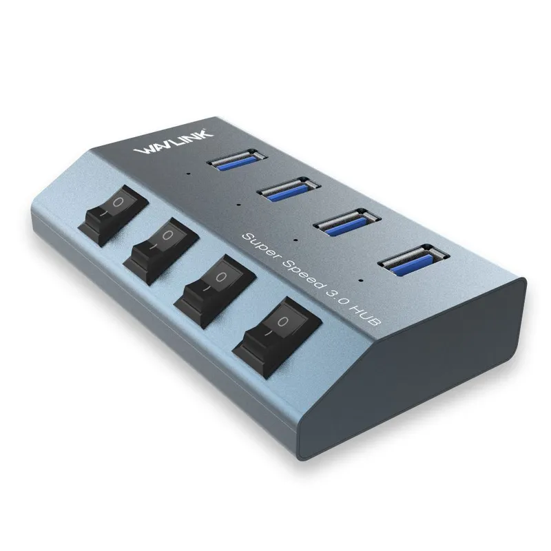 WAVLINK USB3.0 4Port Aluminum Hub 4端口充電數據轉接器 WLUH3049