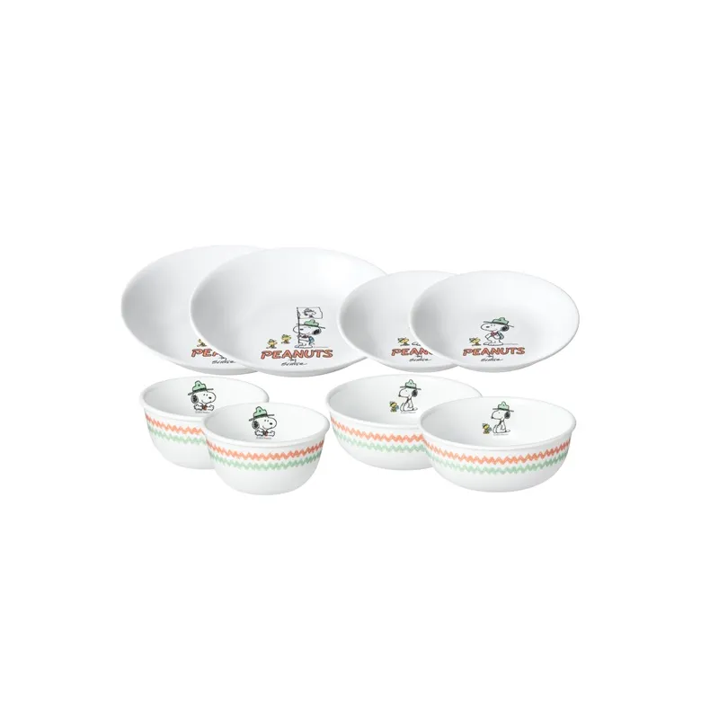 CORELLE 餐具套装8件 - Snoopy Camping