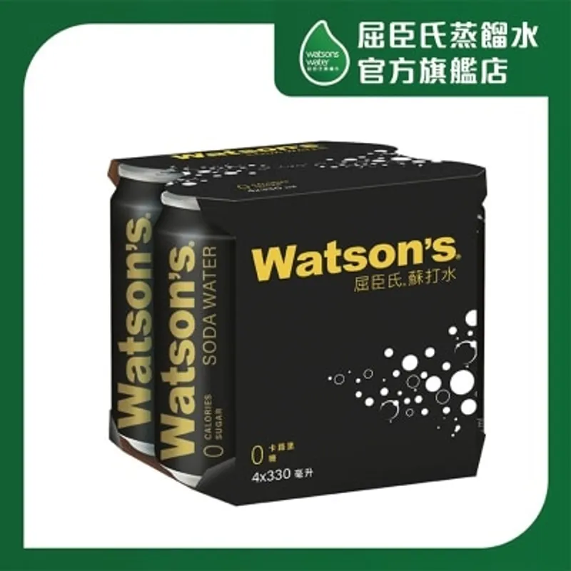 屈臣氏蘇打水4罐 (330毫升) (新舊包裝隨機發放)