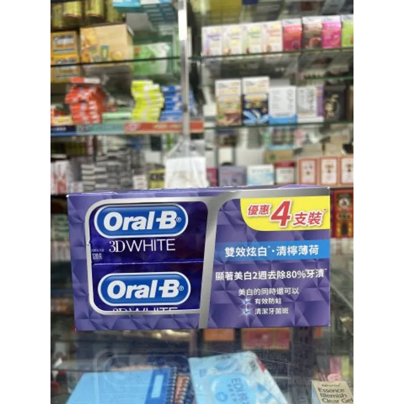 ORAL-B 3DW雙效炫白清薄荷牙膏120G-4支裝(PG)