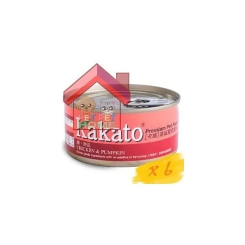 Kakato 雞+南瓜 貓犬用罐頭 70G * 6罐 (710)