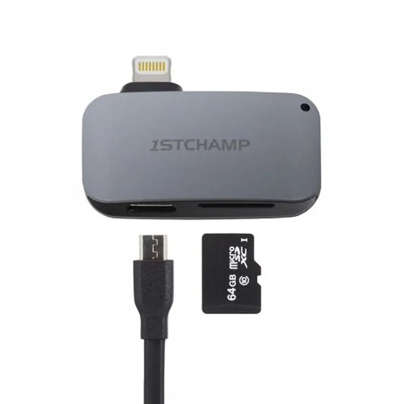 First Cham MFI Lightning Card Reader Grey