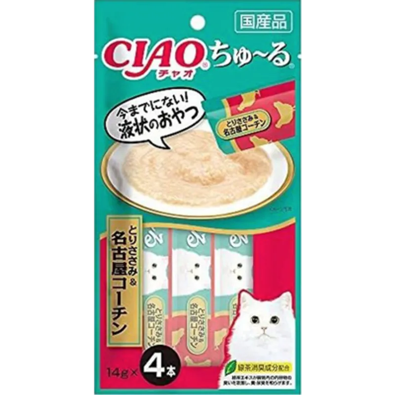 INABA CIAO- 超奴 雞肉+名古屋交趾雞肉醬 (14gx4) (SC-248)
