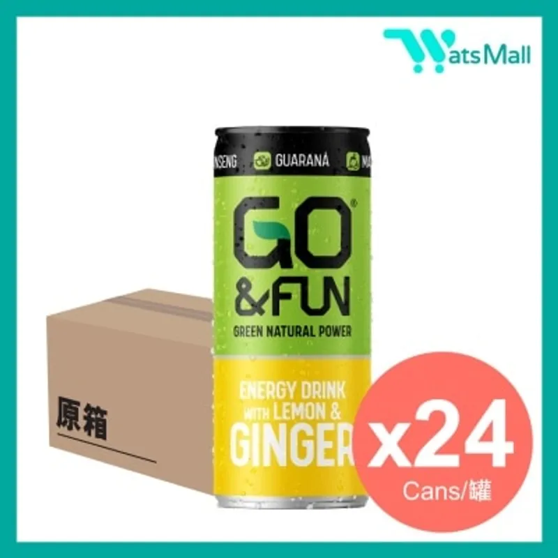 GO & FUN 檸薑味能量飲品250毫升 (24罐)