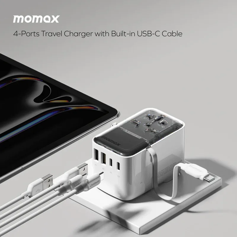 Momax 1-World+ Flow 35W 伸縮充電線旅行插座 (70厘米) UA21