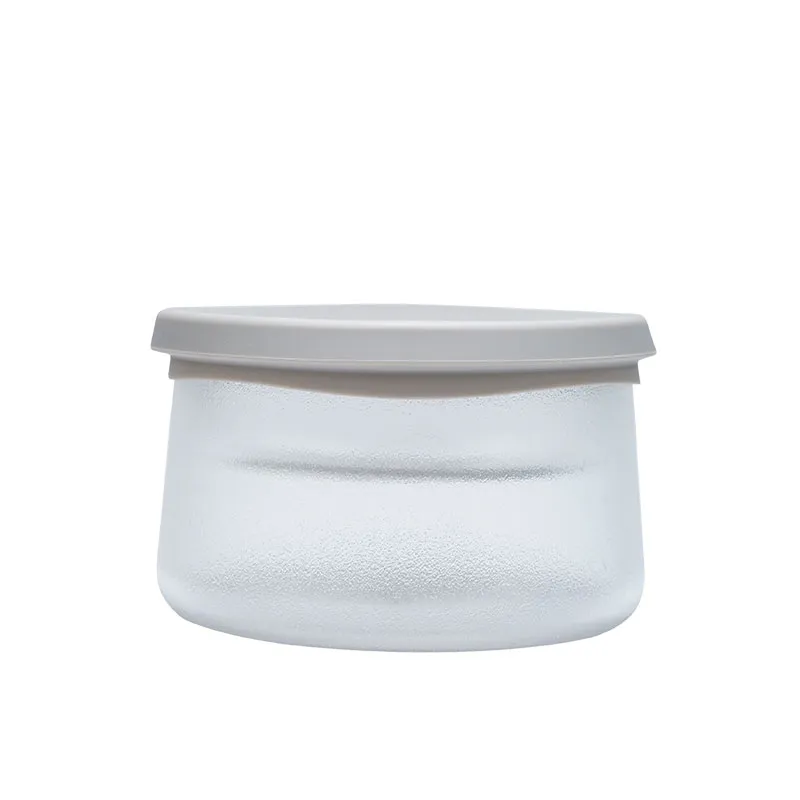 Samily 950ml 硅胶涂层玻璃食物储存盒 - 石头灰