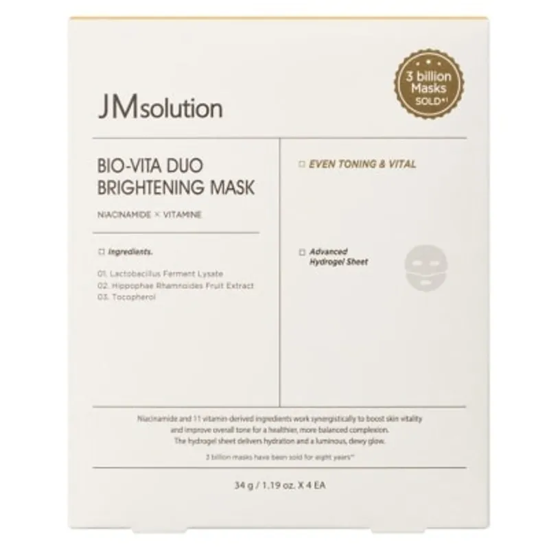 JM SOLUTION 生物膠原蛋白雙重亮白面膜4片