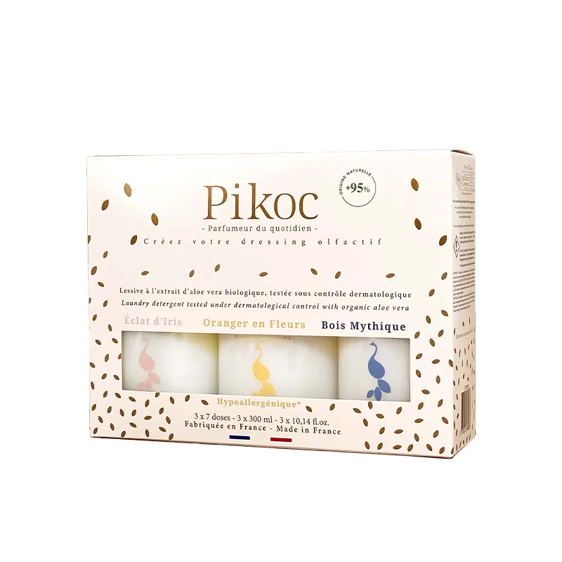 PIKOC 有机成份洗衣液套装-鶑尾花/橙花/松木香味(3X300 毫升)