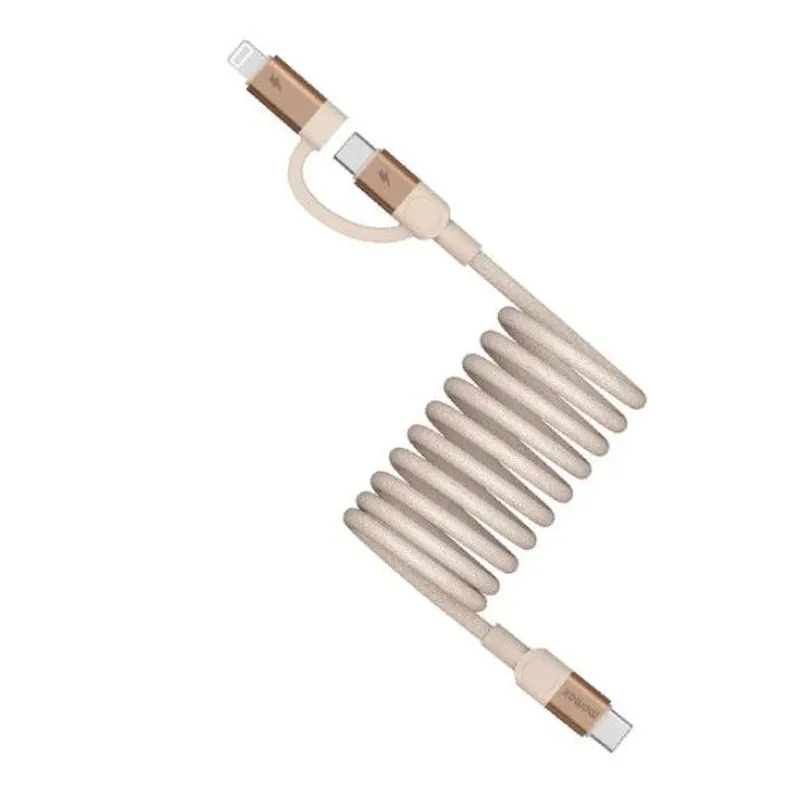 MOMAX Mag.Link - USB-C to C & Lightning磁吸連接線(2米)(砂岩) DL60L2