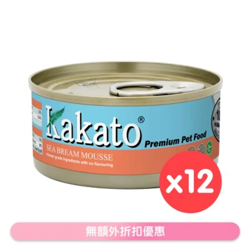 [12罐裝]鯛魚慕絲(70gx12)貓犬適用 - KAKATO 貓狗鮮食罐